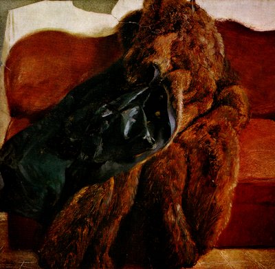 De bontjas van de kunstenaar door Adolph Menzel